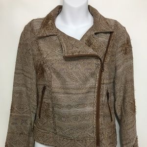 Free People 8 Brown Ikat Tapestry Short Jacket
